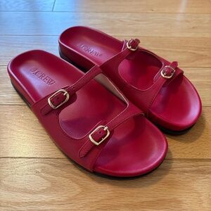 J crew Colbie buckle sandal red leather
